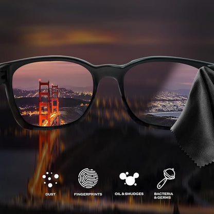 AAwipes Eyeglasses Cleaning Microfiber Cloths Bulk (5.5"x5.5", 5 Colors, 100 pcs, No Logo, Sublimation Cloths Blank) for Eyeglasses, Lenses, Phones (V1595)