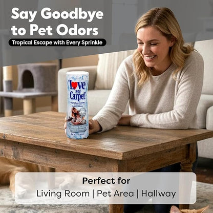 6 Love My Carpet | Carpet Deodorizer & Freshener Powder | 17 oz Pet Odor Eliminator for Strong Odor & Pet Urine | ALLERGEN REDUCER | Safe for Homes with Pets
