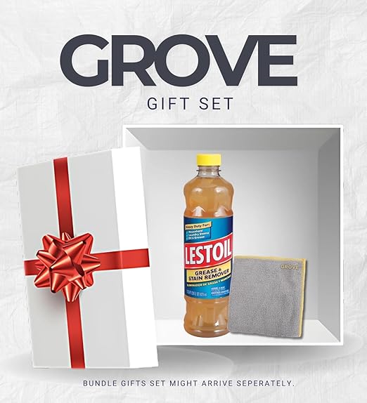 Lestoil No Scent Grease and Stain Remover 28 oz Liquid Bundle with Microfiber Cloth – Spray & Wash Laundry Stain Remover Concentrated Cleaner for Fabric, Floors, and Hard Surfaces – Gift Set (2 Items)