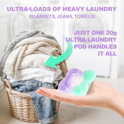 80-Count Laundry Detergent Pods, 5-in-1 Powerful Clean, Stain Remover, Color Protector, Fabric Care, Deep Intensive Clean, HE Compatible