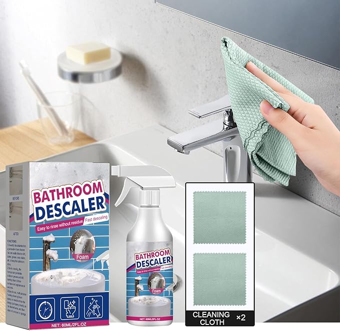2025 Bathroom Descaler Foam Cleaner Spray, Stubborn Stains Cleaner, All-Purpose Rinse Cleaning Foam for Toilet, Bath, Shower, Glass, and Sink (3Pcs)