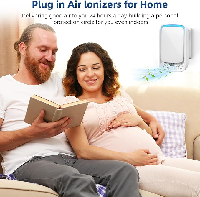 2026 Air Ionizers for Dust Mites,8Pack Plug In Air Purifier with for Home Negative Ion Generator,Quiet Mini Air Freshener for Bedroom,Office,Basement,Air Ionizer for Odor,Pets Smell,Dust,Smoke