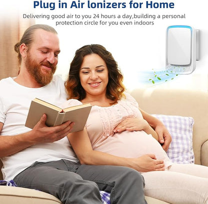 2026 Air Ionizers for Dust Mites,8Pack Plug In Air Purifier with for Home Negative Ion Generator,Quiet Mini Air Freshener for Bedroom,Office,Basement,Air Ionizer for Odor,Pets Smell,Dust,Smoke