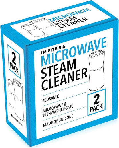 IMPRESA 2 Pack Microwave Steam Cleaner - Quick & Effortless Grime and Odor Elimination - Just Add Vinegar & Water - Microwave Cleaner
