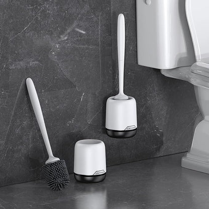 Lefree 2 Pack Silicone Toilet Bowl Brush and Holder Set with Ventilated Holder, Floor Standing & Wall Mounted Toilet Scrubber
