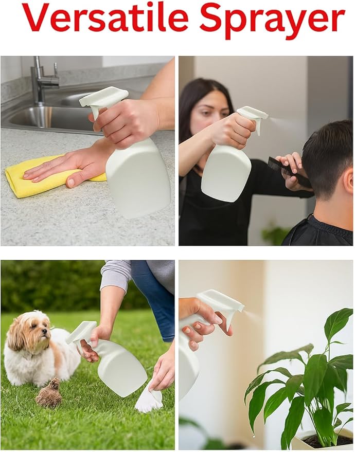 TRUE VALUE Plastic Spray Bottles, 32 Oz, All Purpose Refillable Bottles with Adjustable Nozzle for Cleaning, Hair, Pet Care, BBQ Pack of 12 (12)