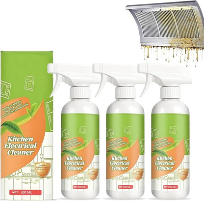 Electrolyzed Ion Kitchen Cleaner Spray, Kitchen Appliance & Grease Cleaner, Natural Enzyme Cleaners, Multi-Purpose Grime Remover for Pot, Oven, Stove, Range Hood & Countertops (3Pcs,300ml)