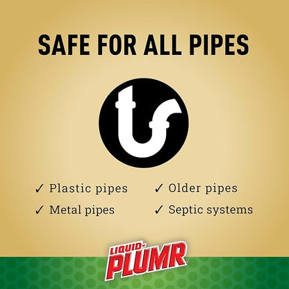 Liquid-Plumr Pro-Strength Hair Eliminator Gel Clog Remover, Hair Clog Remover and Drain Opener, Safe for All Septic Systems and Pipes, 16 fl. oz. Bottle (Pack of 2)