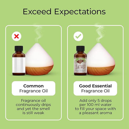 Good Essential Professional Leather Fragrance Oil for Diffuser, Candle Warmer, Wax Melts - 1 fl oz, 30ml - Leather Scent Oil for Candles