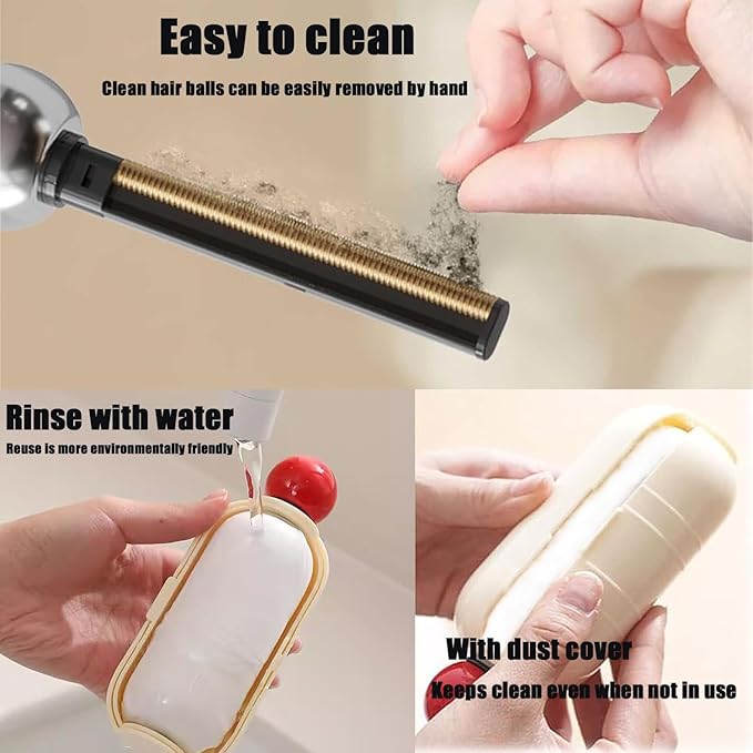 NAISI Enjoy Portable Lint Roller, 2 In 1 Washable Lint Remover, Ball for Clothes, Furniture, Pet Hair, Reusable Mini Lint Roller (Black)