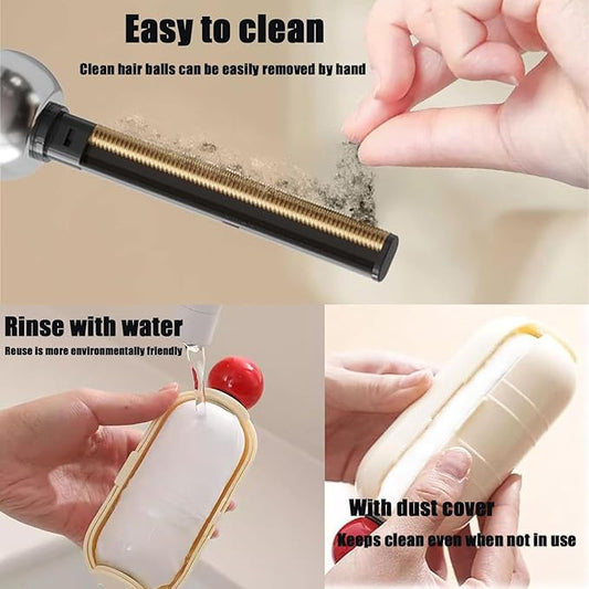 NAISI Enjoy Portable Lint Roller, 2 In 1 Washable Lint Remover, Ball for Clothes, Furniture, Pet Hair, Reusable Mini Lint Roller (Black)