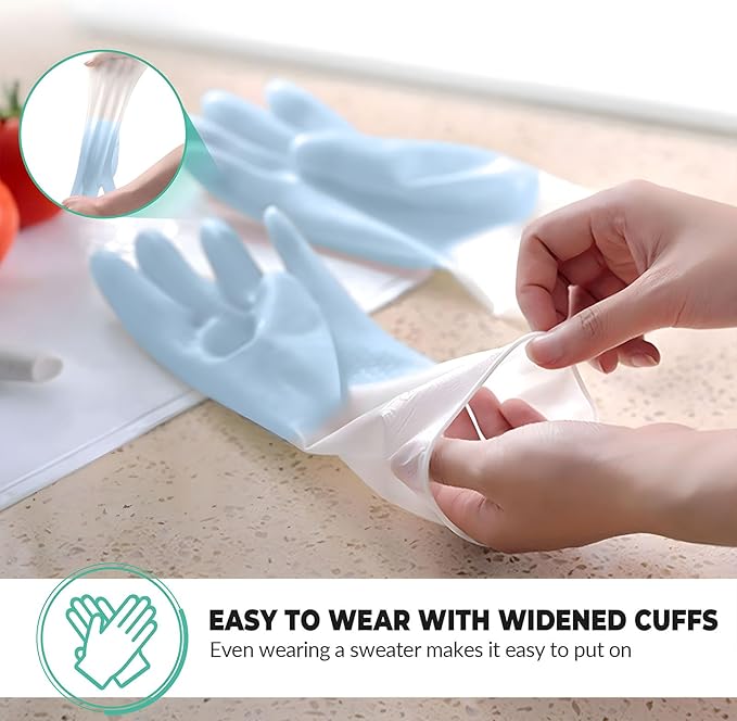 1 pair Reusable Household Gloves, Rubber Dishwashing gloves,Kitchen Cleaning, Working, Painting, Gardening, Pet Care