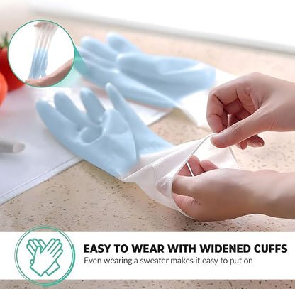 1 pair Reusable Household Gloves, Rubber Dishwashing gloves,Kitchen Cleaning, Working, Painting, Gardening, Pet Care