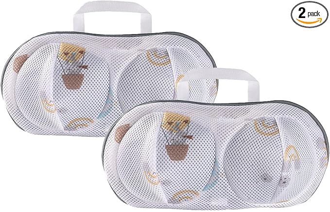 2Pcs Bra Mesh Laundry Bags for Delicates with Premium Zipper Bra Washing Bag for Laundry，Lingerie Bags for Washing Delicates underwear,integrated washing and care