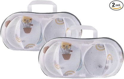 2Pcs Bra Mesh Laundry Bags for Delicates with Premium Zipper Bra Washing Bag for Laundry，Lingerie Bags for Washing Delicates underwear,integrated washing and care