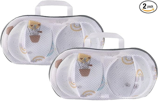 2Pcs Bra Mesh Laundry Bags for Delicates with Premium Zipper Bra Washing Bag for Laundry，Lingerie Bags for Washing Delicates underwear,integrated washing and care