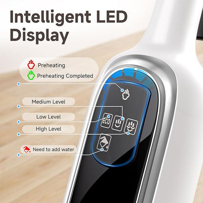 12-in-1 Steam Mop, Detachable Handheld Steam Cleaner for Home, 23FT Cord, 3 Steam Modes & LED Display, Steam Mops for Floor Cleaning, Bathroom, Windows, Sofas, Clothes, Tile Grout, Carpets, Furniture