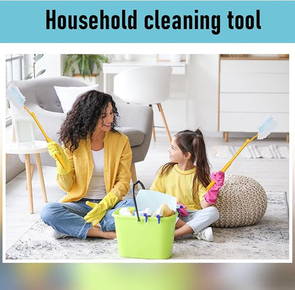 Colingmill 4 Pcs 3 ft Replacement Handles Compatible with Duster Refills, Extendable Long Extended Handle Only, Adjustable Length for Ceiling Fans, Blinds, Shelves, Windows (Yellow)