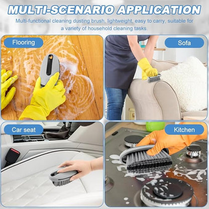Carpet Brush, Scrub Brush Carpet Scrubber Stiff Bristle Detailing Scrub Brushes, Carpet Cleaning Brush, Cleaning Brush Interior Leather Brushfor Car and Home(Color:Grey)