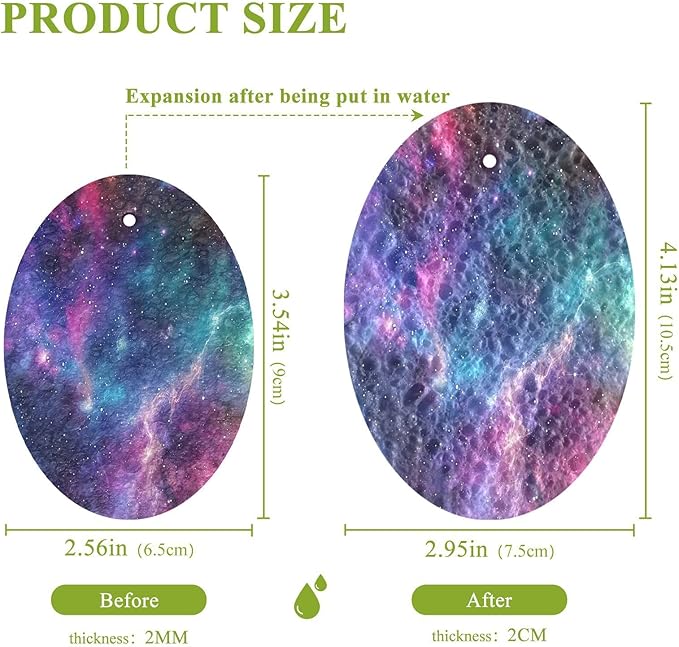 Galaxy Kitchen Scrub Sponges, Pop-up Kitchen Cleaning Sponges Reusable Dish Washing Sponges for Bathroom Household Cleaning 3 Pack - Non Scratch Scrubber