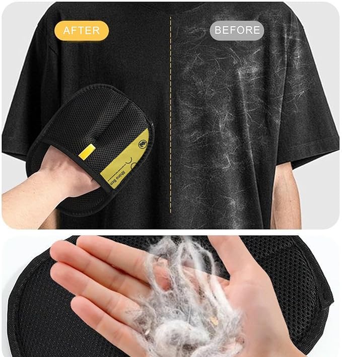 Electrostatic Pet Hair Removal Gloves for Cats & Dogsand Paw Shaped Leather Keychain- 3pcs, Reusable Magic Brush Gloves, Effortless Pet Hair Remover for Furniture, Carpets, Clothing & Laundry
