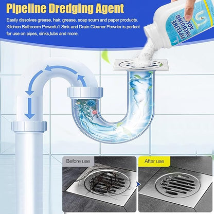 Pipeline Dredging Agent, Drain Clog Remover, Powerful Sink Drain Cleaner for Bathroom and Kitchen Sink Pipe Unclog (1PCS)