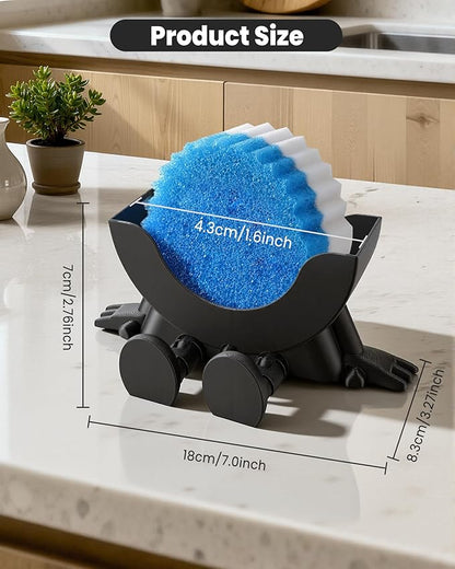 3D Printed Sponge Holder for Kitchen, Funny Sponge Holder, Drainable Scrub Stand Sponge Caddy, Cute Drying Rack Accessories for Kitchen Sink, Keeps Sink Dry and Organized