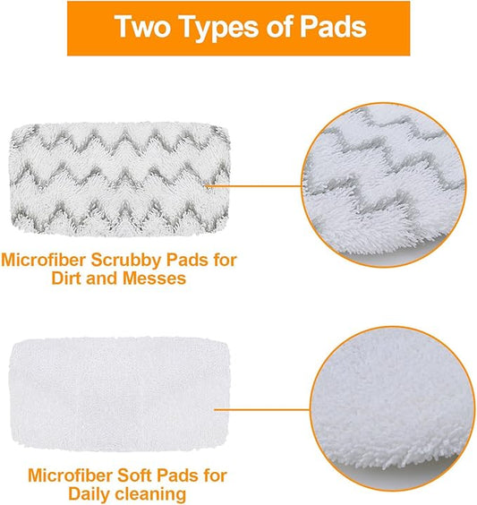 6 Pack 1543A Steam Mop Pads for Bissell PowerFresh Vac & Steam 2747A, Bissell Symphony Pet Steam Mop Pads 1132 1543 1652 1252 1606670 1543A 1632 1132A 1530 11326