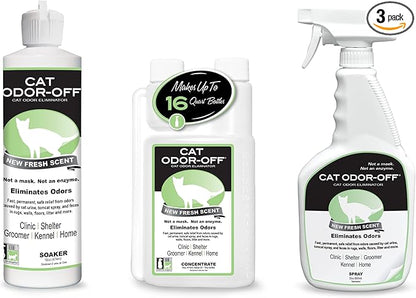 Odorcide Cat Odor-Off Fresh Scent Concentrate Pet Smell Odor Eliminator Bundle – Cat Odor Eliminator Concentrate for Pet Urine Odor, Tomcat Spray for Cat Urine Smell, Feces on Carpet & Litter Boxes