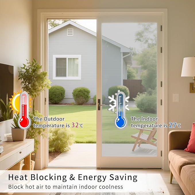 Window Privacy Film One Way Daytime Mirror Tint Treatments UV Heat Control Vinyl Stickers Sun Block Glass Paper Door Covering Reflective (Silver, 35.4 Inch x 26.2 Feet)