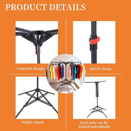 Clothes Drying Rack Foldable,Portable Drying Rack Clothing and Height-Adjustable,Space Saving Laundry Drying Rack, Floor Balcony Bedroom.