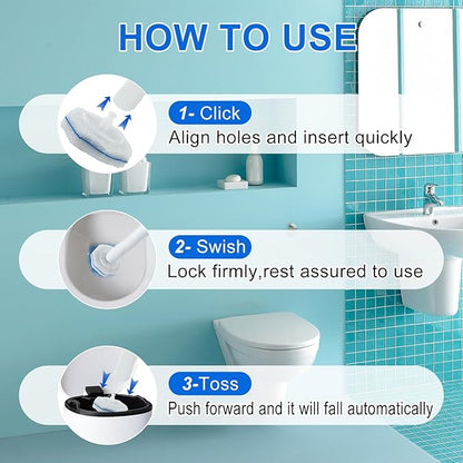 Disposable Toilet Brush and Holder Set, with 30 PCS Toilet Wand refills for Clorox.