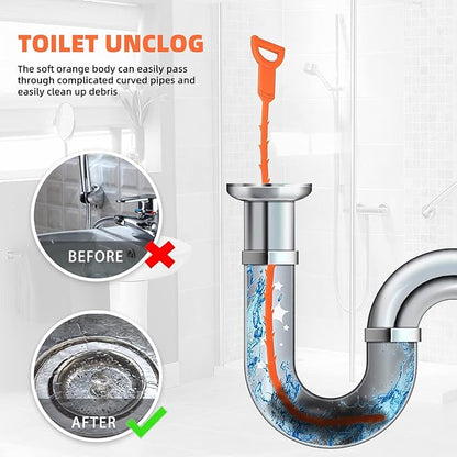 3 Pack 25 Inch Hair Snake Hair Drain Clog Remover Cleaning Tool Drain Opener sink snake Drain Auger Hair Remover Tool For Sewer, Toilet, Shower Kitchen Sink, Bathroom Tub