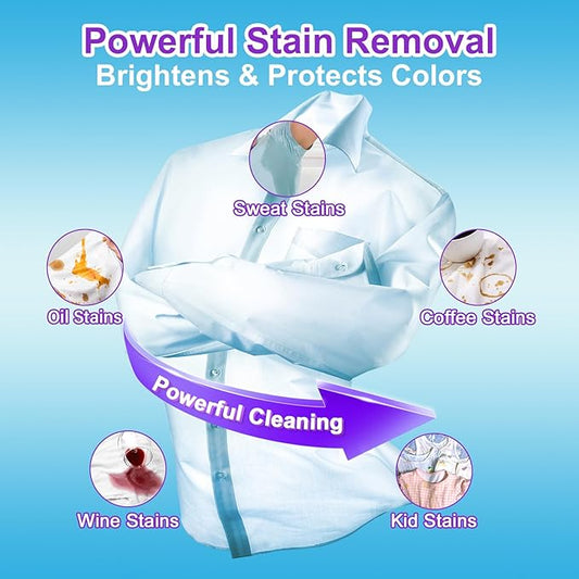 YUCO Laundry Detergent Sheets Lavender Scent 80 Loads Eco Friendly Laundry Soap Washer Sheets Liquidless Laundry Detergent Sheet for Travel No Plastic Hypoallergenic