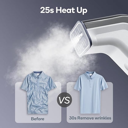 Mini Travel Steamer for Clothes,110-240V Portable Dual Voltage Steamer & Iron 2 In 1,Integrated 170ml Tank 25s Fast Heat,1.2lbs Travel Size Fabric Iron,Handheld Steaming Wrinkles Remover For Garments