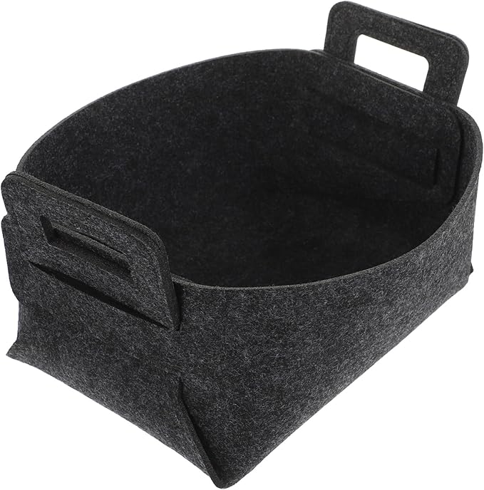 Zerodeko Foldable Felt Laundry Basket with Handles Dark Gray Clothes Hamper for Dirty Clothes Storage and Household Organizer Portable Closet Hamper for Sundries