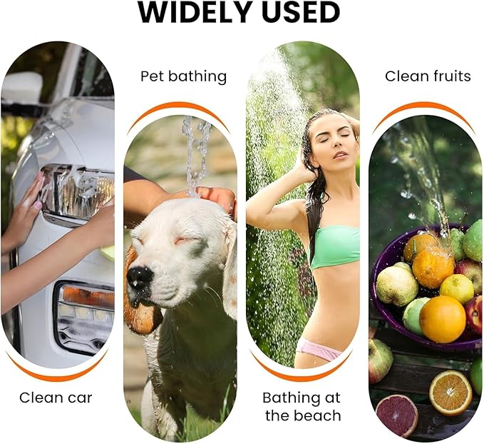 Portable Shower for Camping with Reverse Charging Function,Portable Shower Pump with Rechargeable Electric,Portable Shower Head,Portable Hose,with 3 Spray Modes for Camping,Hiking,Traveling