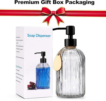 Soap Dispenser with Silicone Pad – Premium Quality – Dish soap Dispenser, Hand Soap Dispenser – Rust Proof Stainless Steel Pump – Ideal for Kitchen Dish soap, Bathroom soap