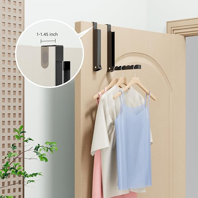 Over The Door Hanger Folding Clothes Drying Rack, Folding Hanging Clothes Rack for Indoor Laundry Room Bathroom Compact Small Space Foldable Portable Over Door Hanging Hook Collapsible