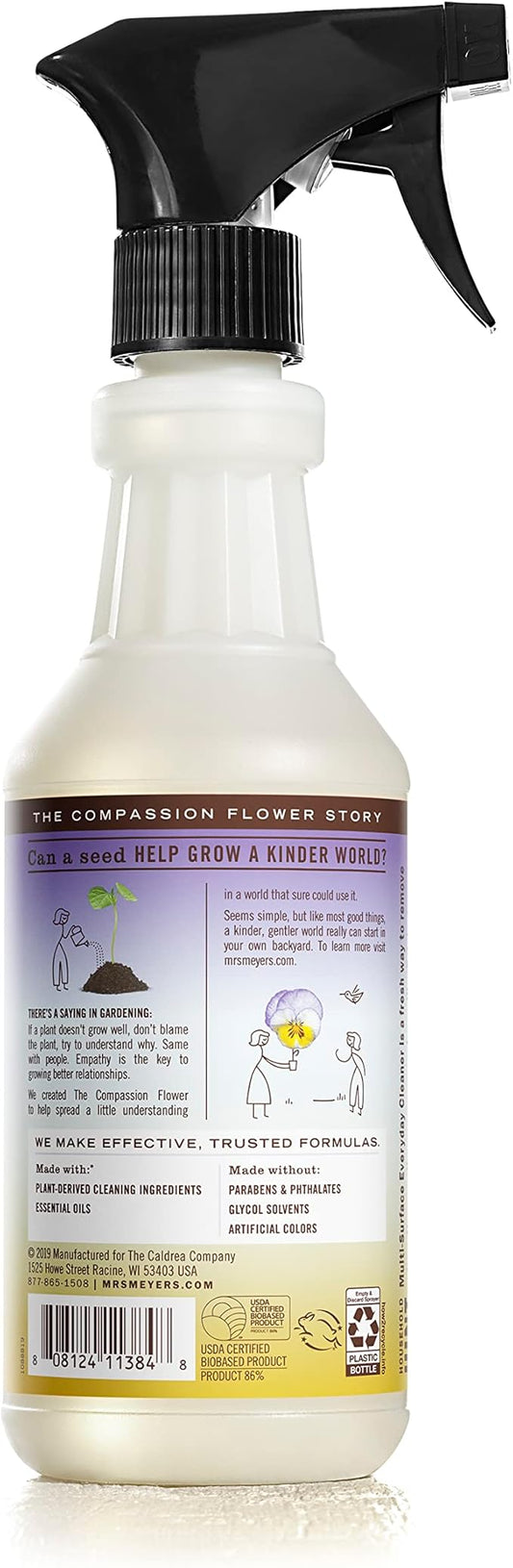 Mrs. MEYER'S CLEAN DAY All-Purpose Cleaner Spray,Compassion Flower,16 fl. oz,(Pack of 6)