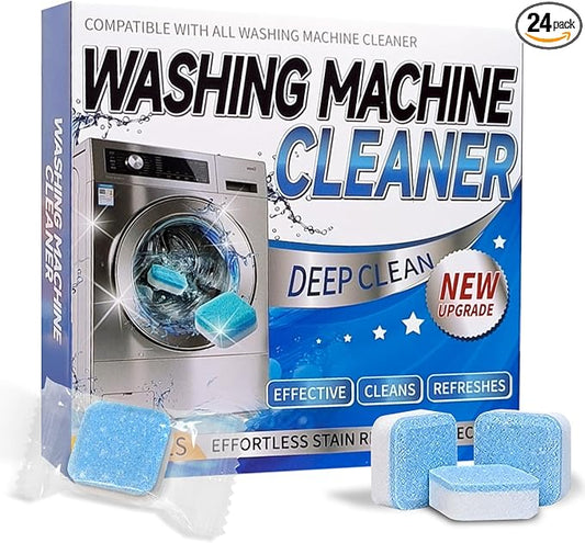 Washing Machine Cleaner Tablets–24 Packs,Deep Cleaning Tablets For HE Front Loader & Top Load Washer,Clean Inside Drum and Laundry Tub Seal-1Year Supply
