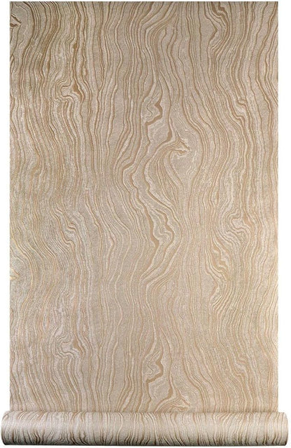 Gold Khaki Wood Peel and Stick Wallpaper Stripe, 20.8" x 118" (53cm x300cm), Removable, Self-Adhesive, 3D, Modern, Rustic, Industrial, Bathroom, Bedroom, Decorating
