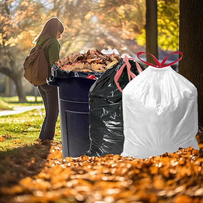 BEIDOU-PAC 30 Gallon Trash Bags Drawstring, 75 Count, White & Unscented, Multi-purpose Garbage Bags Can Liners for Business Home Kitchen Commercial and Industrial