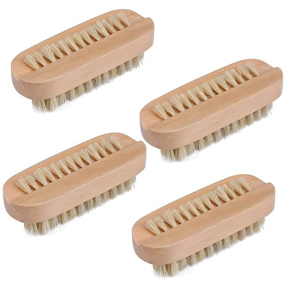 Tbestmax Cleaning Nail Fingernail Brush Wood 2 Side for Manicure Pedicure Women Kids 4 Pack