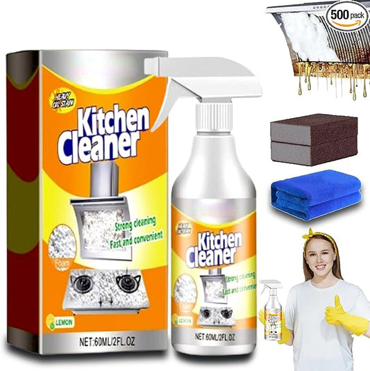 RJDJ Kitchen Foam Cleaner, Powerful Kitchen Foam Cleaner, Powerful Kitchen All-Purpose Powder Cleaner, Kitchen Foam Cleaner Degreaser Cleaning Spray, Stove Cleaner, Oven Cleaner, 60ml/120ml (1, 60ml)