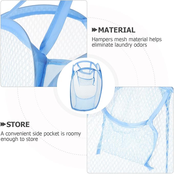 VICASKY Foldable Laundry Basket with Wire Frame Lightweight Mesh Hamper for Clothes and Storage College Dorm Organizer Random Color Random Color