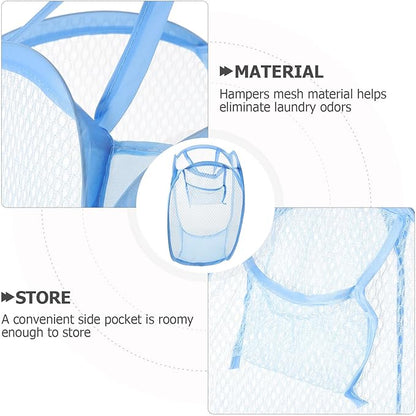 VICASKY Foldable Laundry Basket with Wire Frame Lightweight Mesh Hamper for Clothes and Storage College Dorm Organizer Random Color Random Color