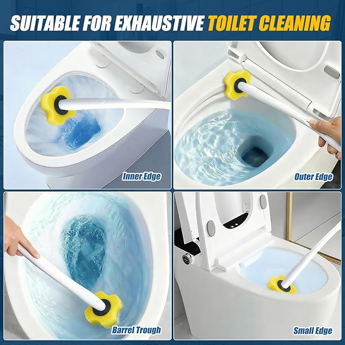 50PCS Toilet Bowl Wand Refills, Replacement Heads for Bathroom Washroom Cleaning Pads, Disposable Toilet Brush Refills Compatible with Household Brushe Scrubber Cleaning Refill, Lemon Fresh Yellow