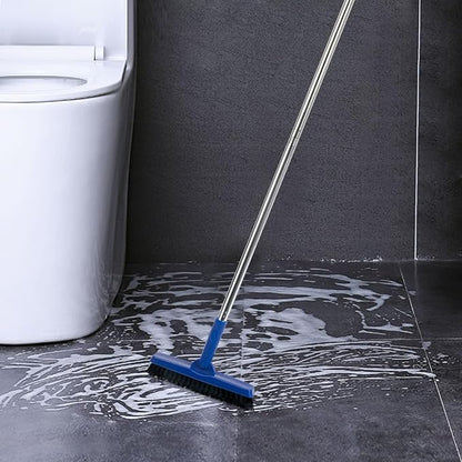 CELOX Heavy Duty Long Handle Scrub Brush, Tile Scrub Brush with Long Handle Stiff Bristles for Cleaning (Blue)