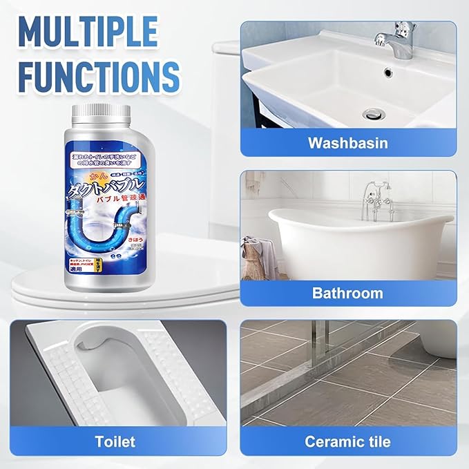 Strong Drain Cleaner Pipeline Dredging Agent, Fast Acting Drain Clog Remover for Kitchen and Bathroom Pipes, Sink Drai n Cleaner Grease Dissolver Pipe Cleaning Solution for Home Sinks Tubs (#A)